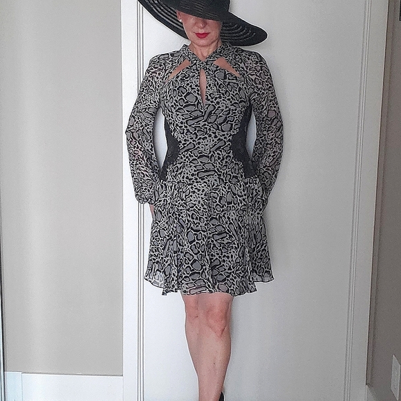 ๐ 2X HOST PICK ๐ BCBG MaxAzria Silk Party Dress - Picture 1 of 15